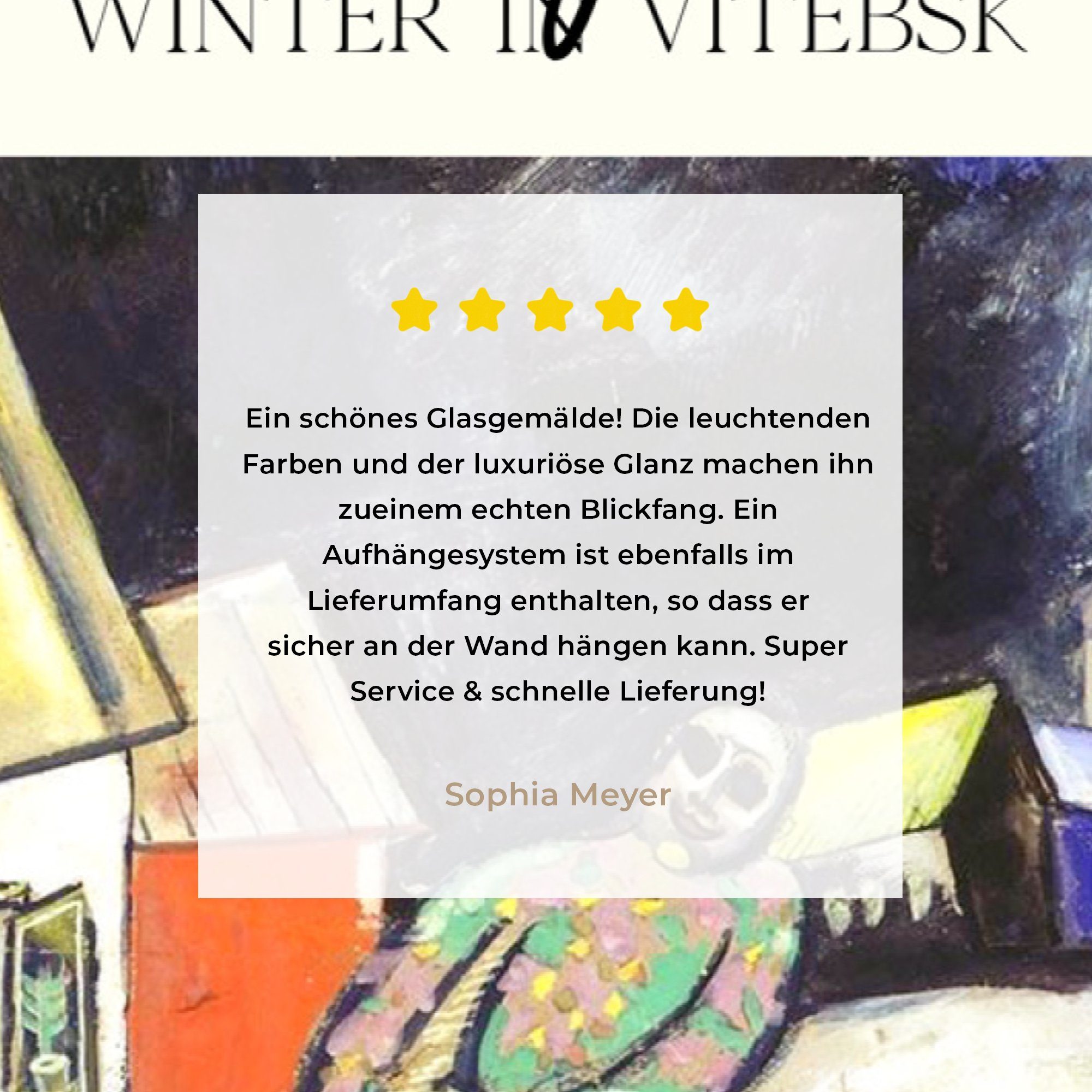 (1 Chagall, Kunst Winter in MuchoWow Acrylglasbilder Acrylglasbild Wohnzimmer Witebsk & - St), Schlafzimmer -