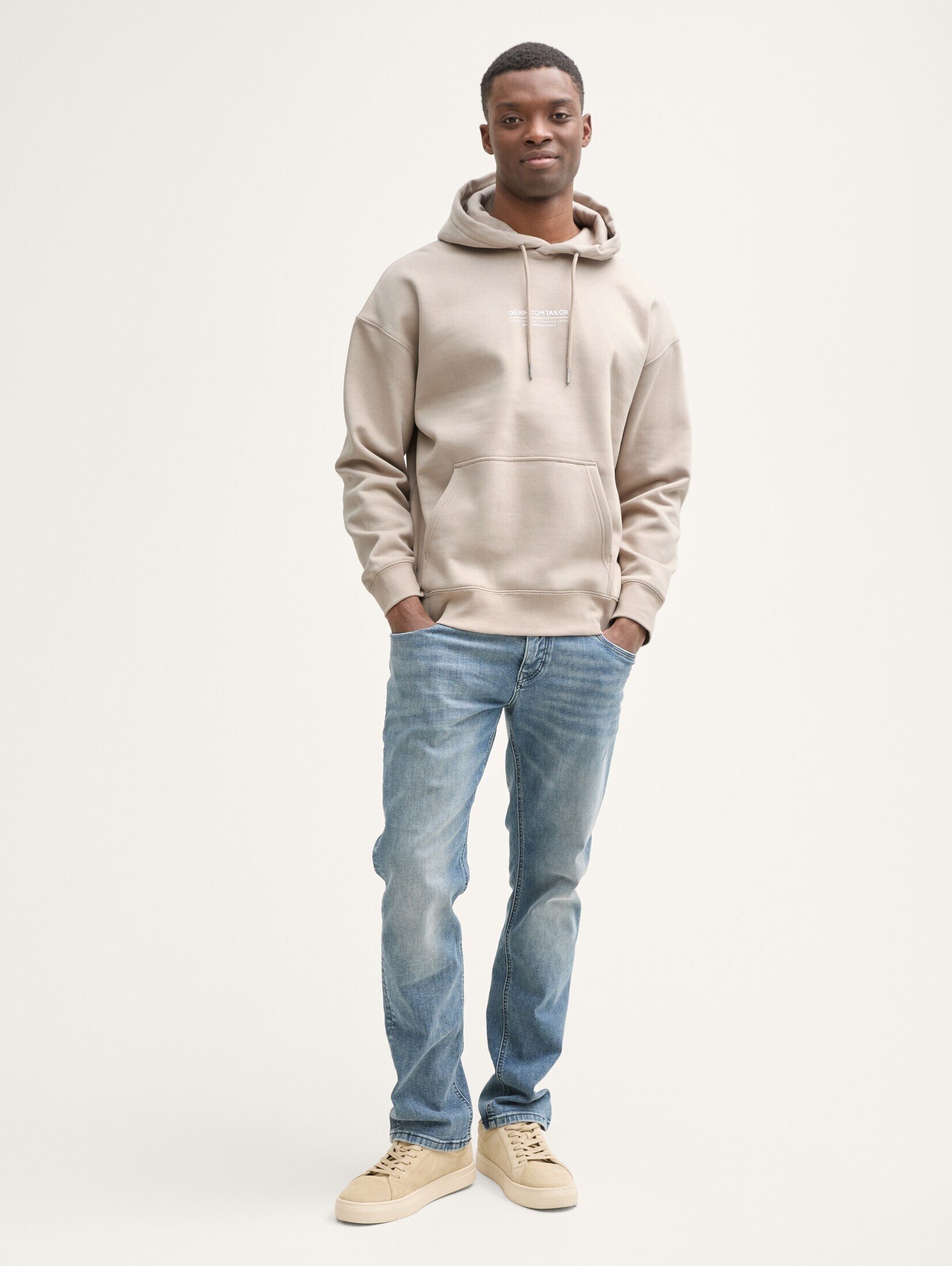 TOM TAILOR Denim Sweatshirt Strick & Sweatshirts Relaxed Hoodie Sweatshirt mit Logo-Print