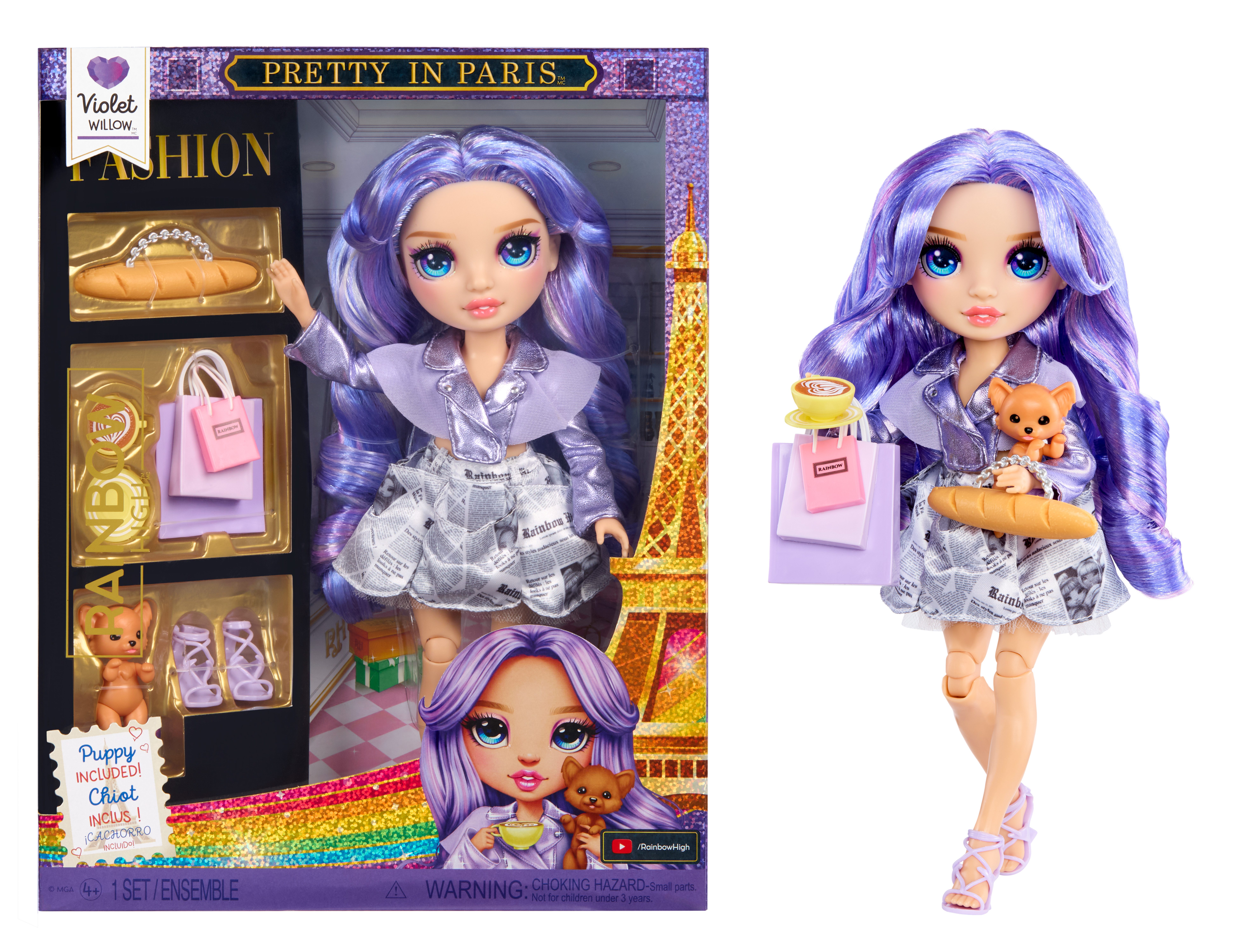 Rainbow High Anziehpuppe Rainbow High Pretty in Paris Fashion Doll- Violet