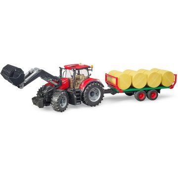 Bruder® Spielzeug-Auto Case IH Optum 300CVX mit Frontlader und Ballentransportanhänger