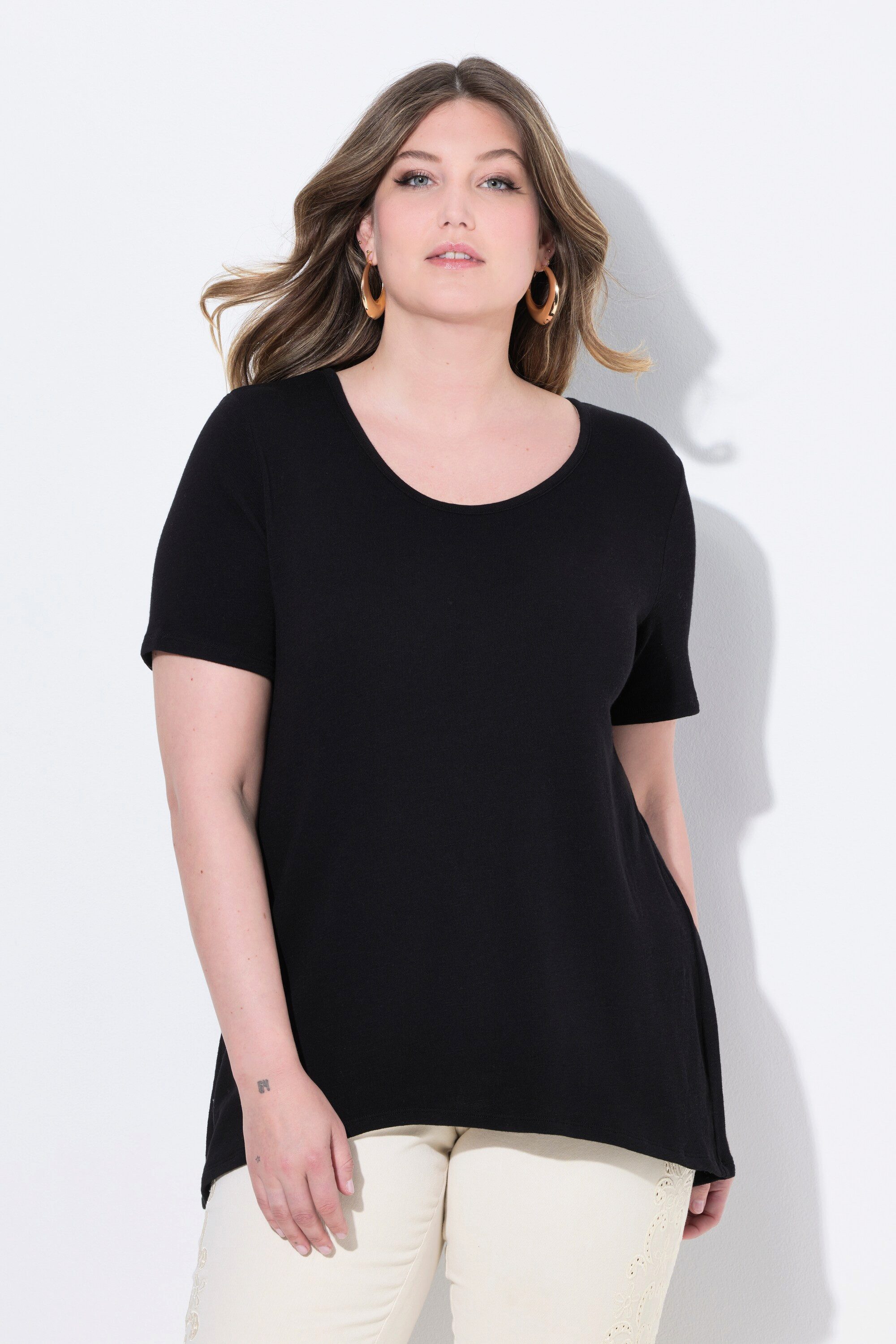 MIAMODA T-Shirt Strickshirt A-Linie Zierfalte im günstig online kaufen