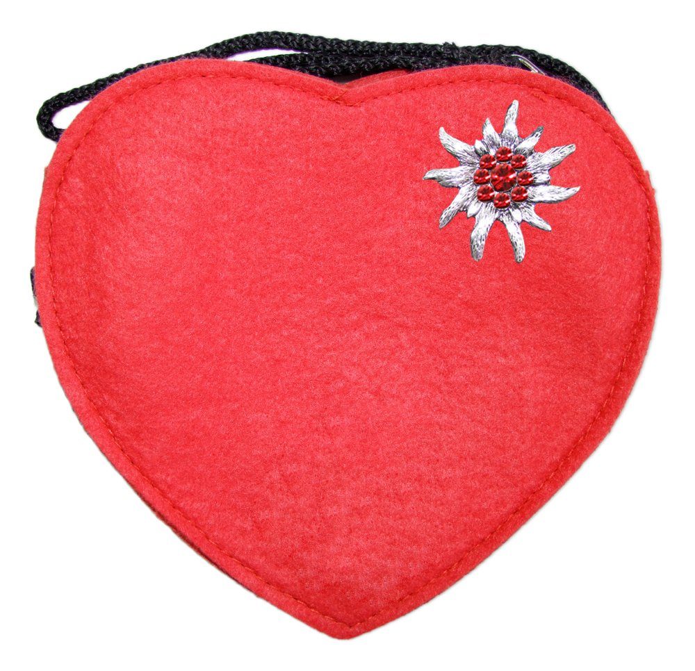 Trachtenland Trachtentasche Herz Trachtentasche mit Edelweiß, Rot
