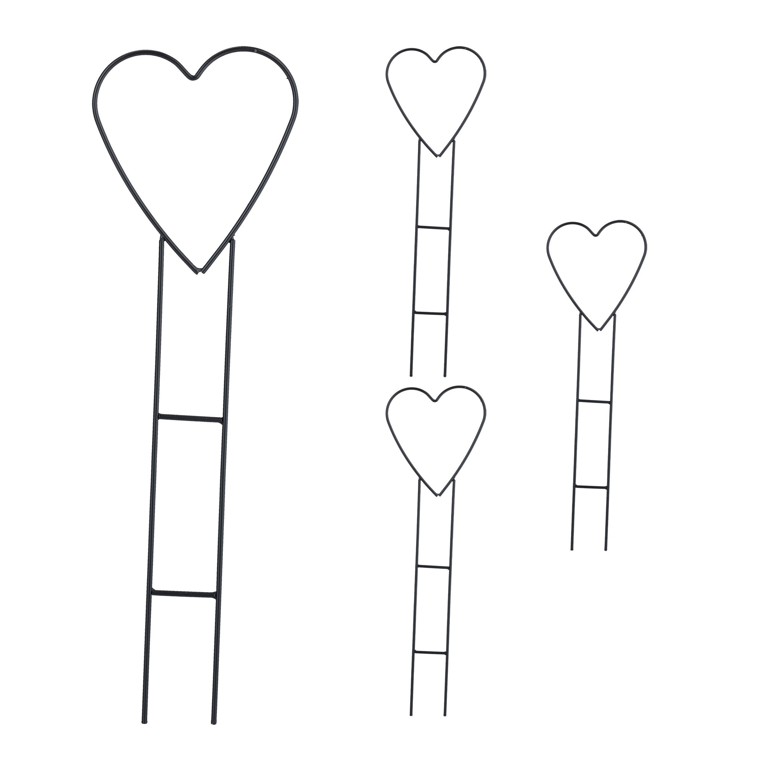relaxdays Rankhilfe Herz im 4er Set, günstig online kaufen