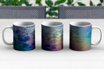 MuchoWow Tasse Wolken mit Regenbogen, Keramik, Kaffeetassen, Teetasse, Becher, Teetasse, Geschenk