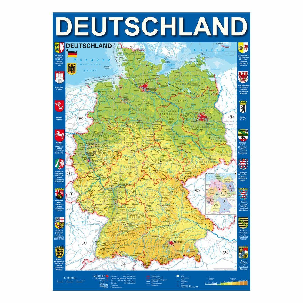 Deutschlandkarte, Puzzleteile Landkarte Schmidt Puzzle Spiele 1000