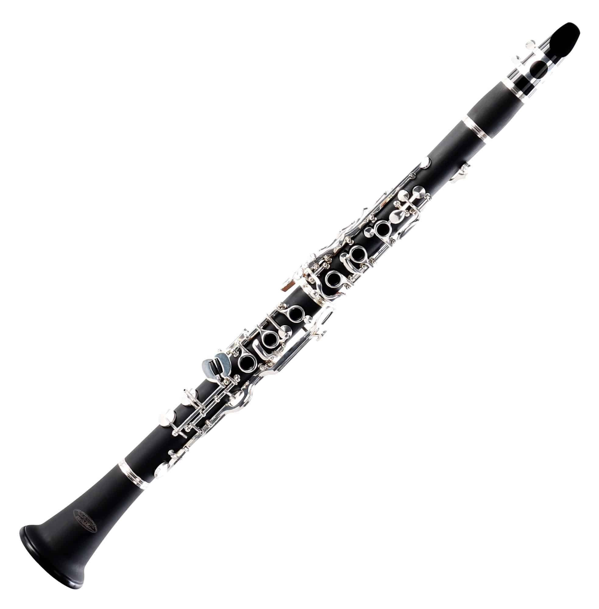 Classic Cantabile Klarinette CLK-20 Komplett Set - aus ABS Kunststoff Bb Deutsch, 20 Klappen, 6 Ringe - Ebonit-Korpus in Echtholzstil
