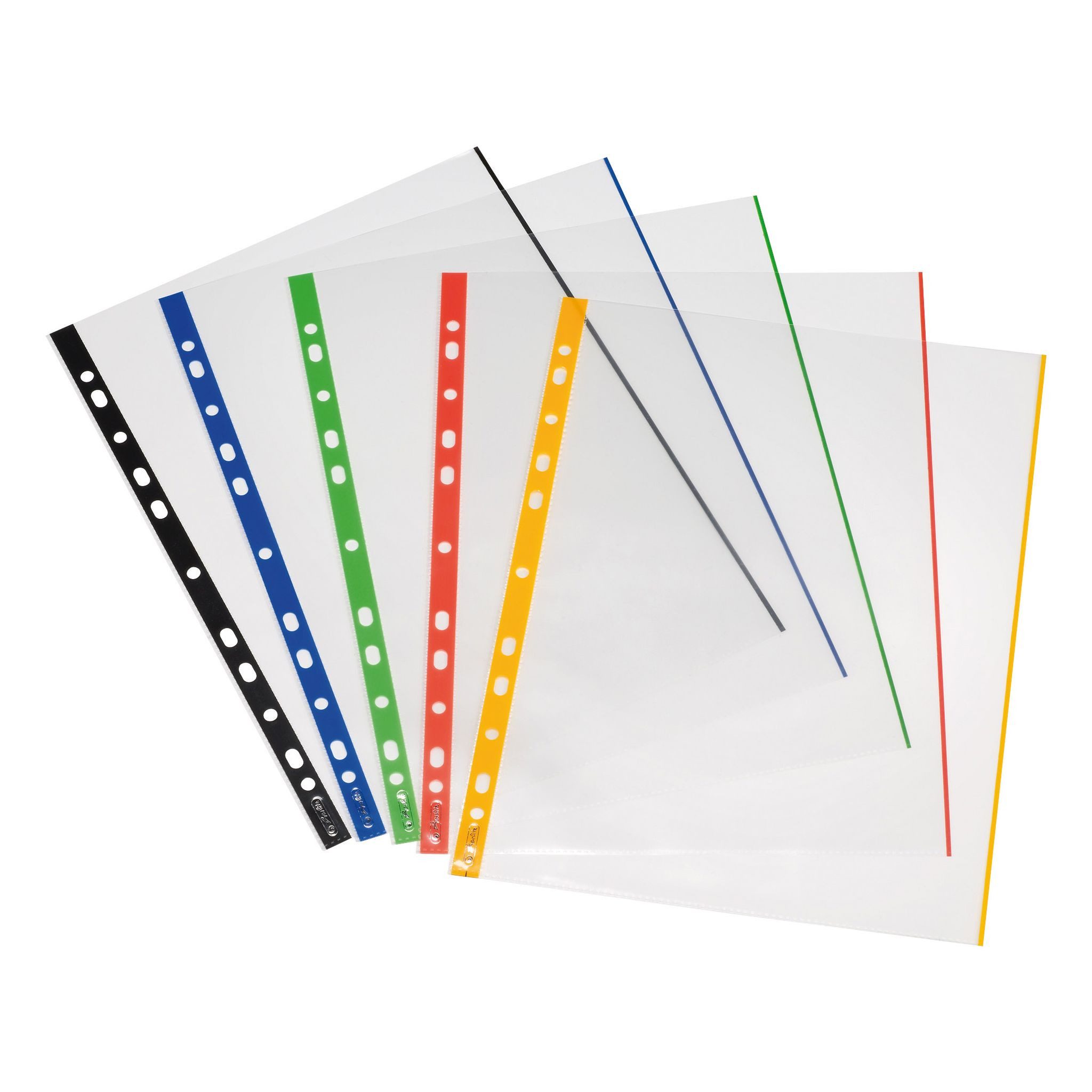 Herlitz Prospekthülle Herlitz Prospekthülle A4 PP glasklar 10St mit farbigem Rand f.sort