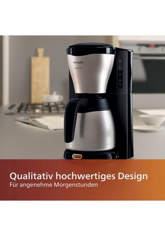 Philips Kavos virimo aparatas su filtru Gaia HD7546/20 Viva Collection 12l Kavinukas Papierfilter 1x4 su Thermokanne Tropfstopp ir Abschaltfunktion silber