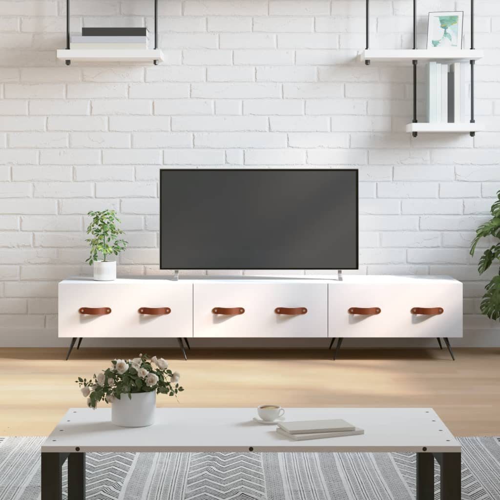 Holzwerkstoff TV-Schrank furnicato Weiß cm 150x36x30