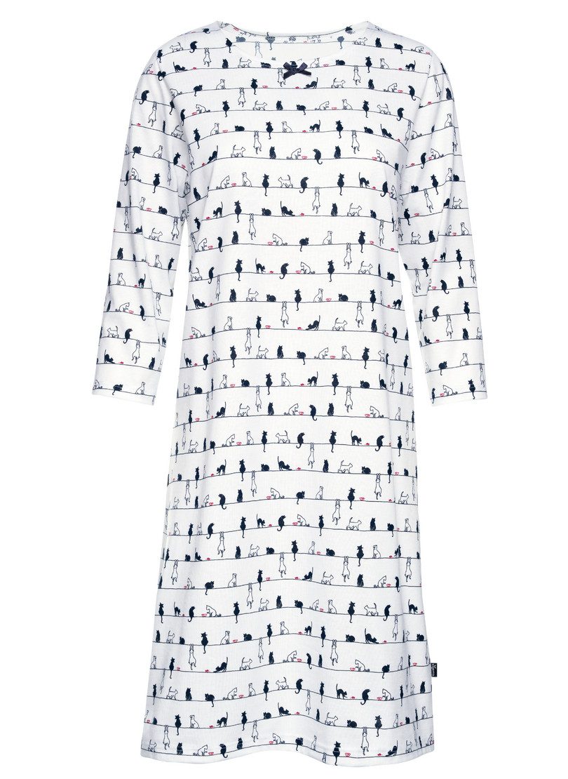 Trigema Nachthemd TRIGEMA 3/4 Arm Nachthemd mit Katzenmotiv (1-tlg) günstig online kaufen