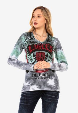 Cipo & Baxx Langarmshirt mit coolem Markenprint