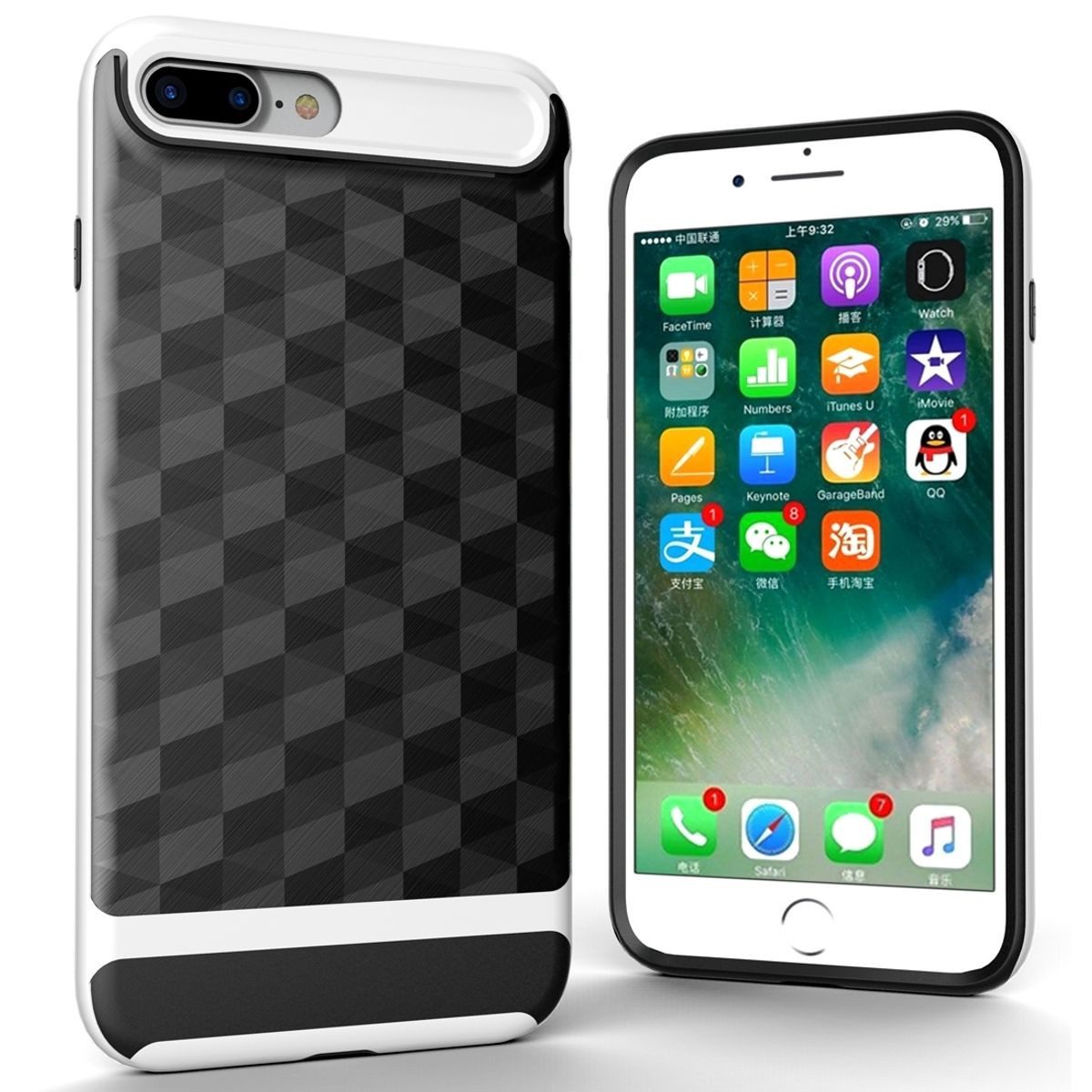 König Design Handyhülle Apple iPhone 8 Plus, Apple iPhone 8 Plus Handyhülle Backcover Weiß