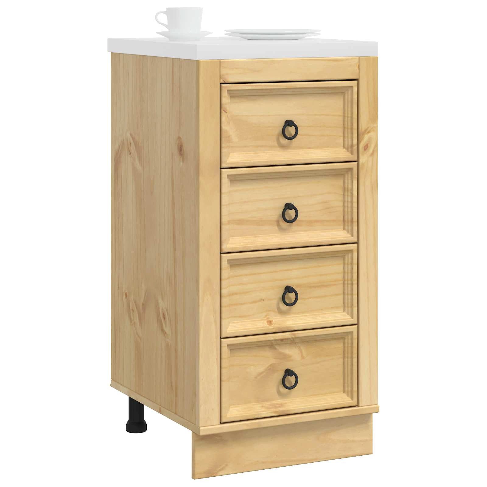 vidaXL Küchenzeile, Schrank mit Speicher Honig 40 x 46 x 81 cm Massives Kiefernholz