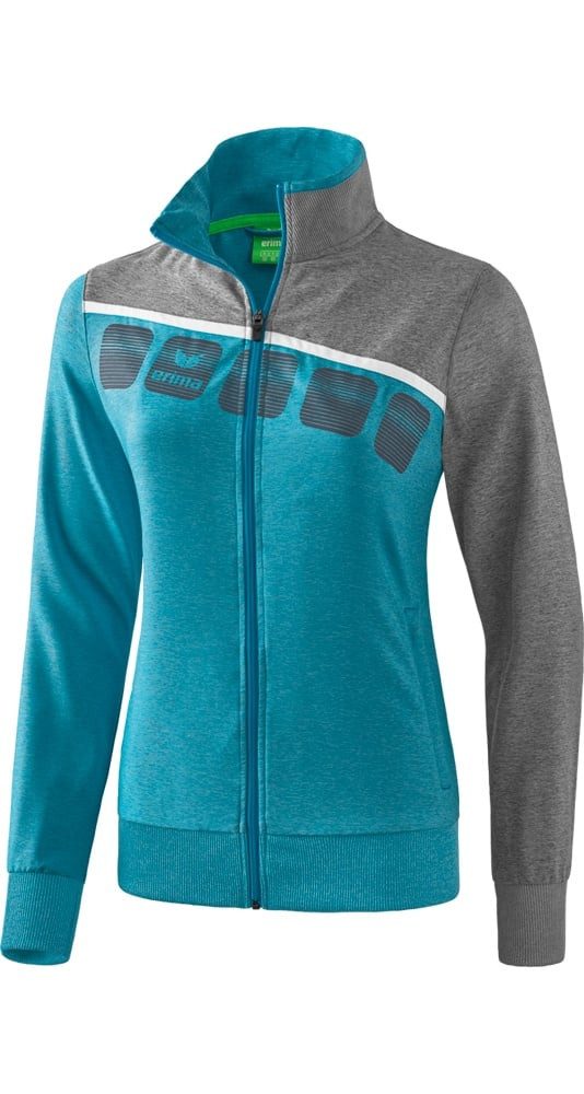 Erima Trainingsjacke 5C (elastisch, feuchtigkeitsregulierend) türkis/grau/w günstig online kaufen