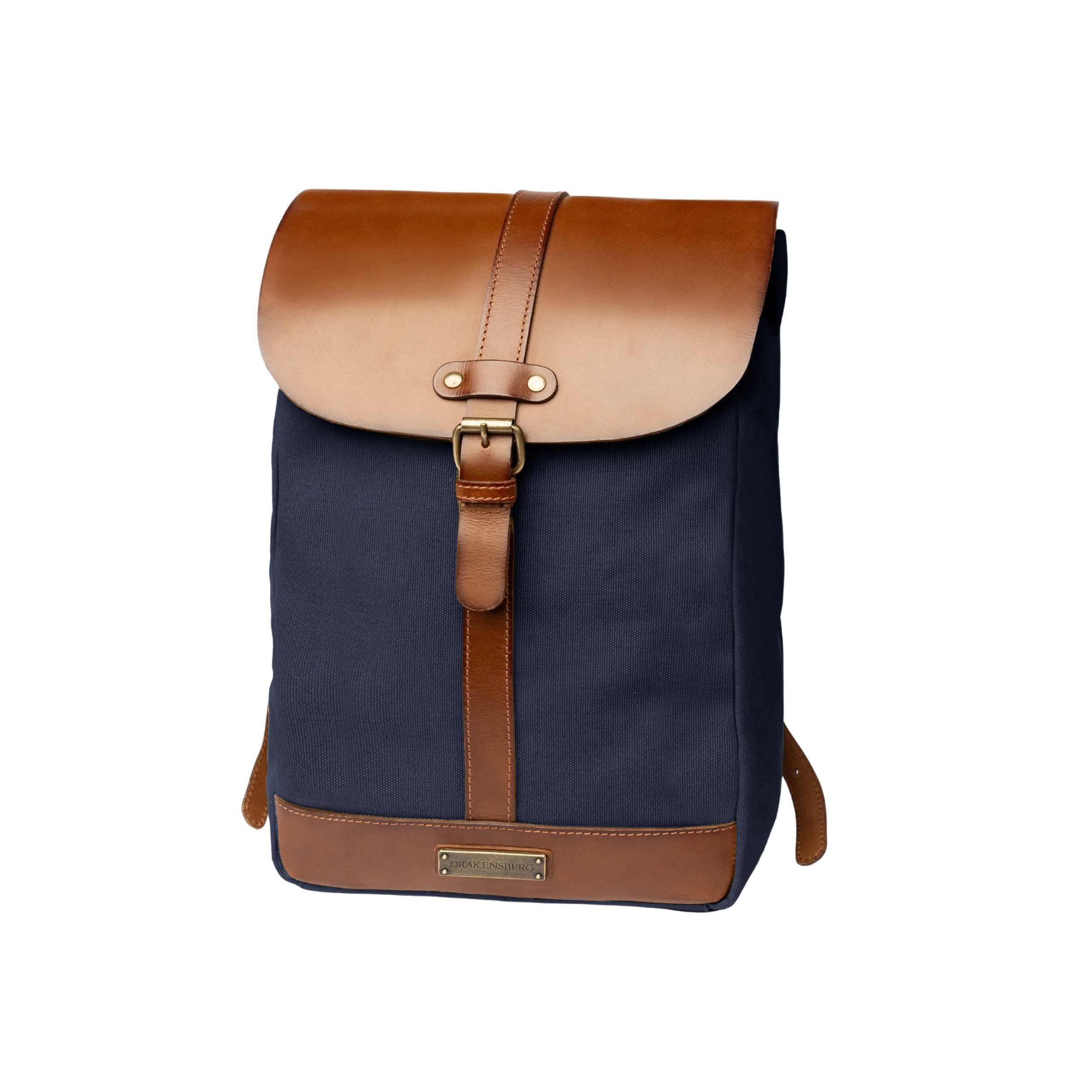DRAKENSBERG Tagesrucksack »Charly« Marineblau, Rucksack im Vintage Design, Unisex, wasserabweisend, handgemacht