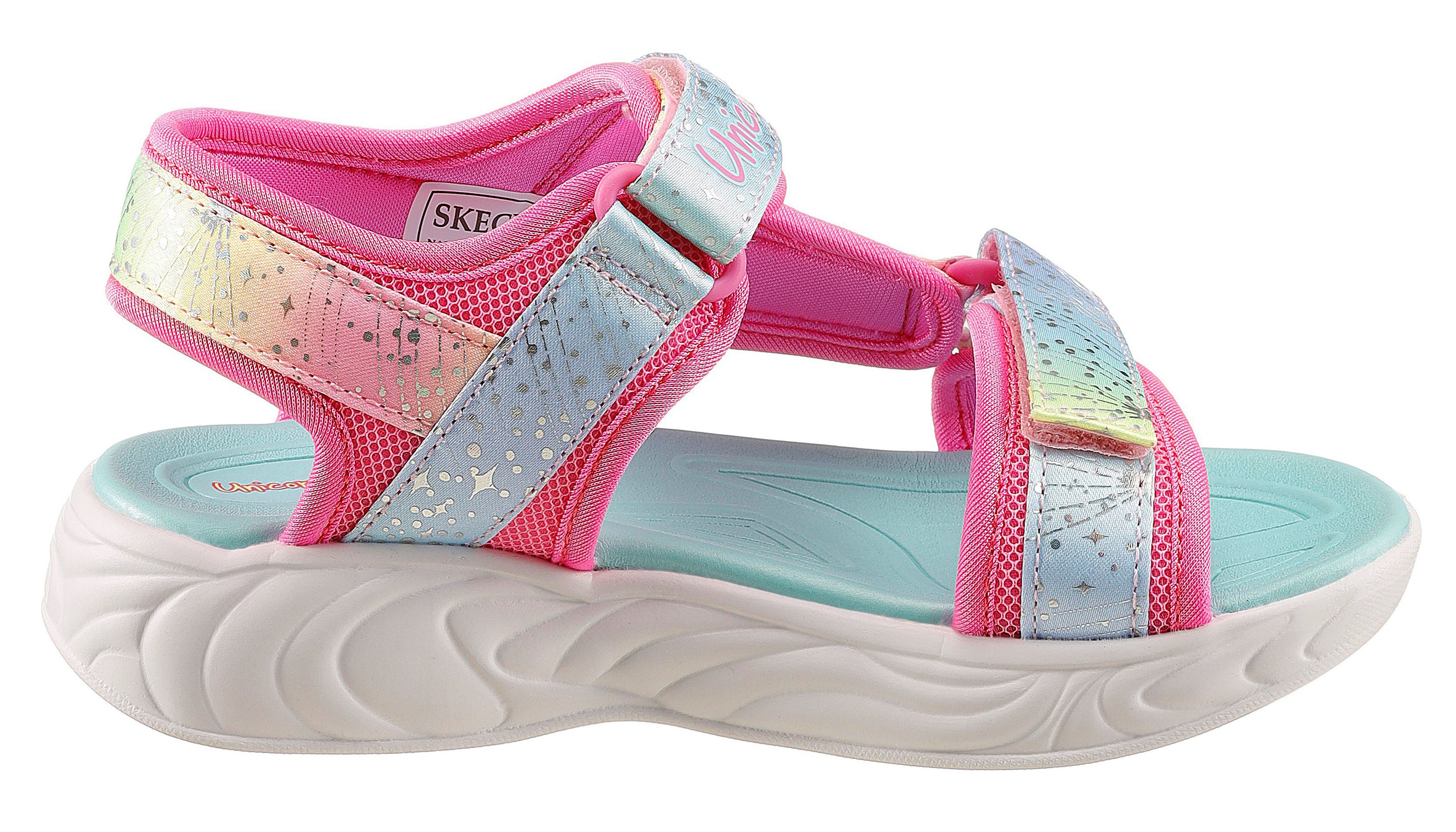 Kids SANDAL pink-mintfarben mit Einhorn-Applikation Sandale Skechers DREAMS MAJESTIC BLISS blinkender UNICORN