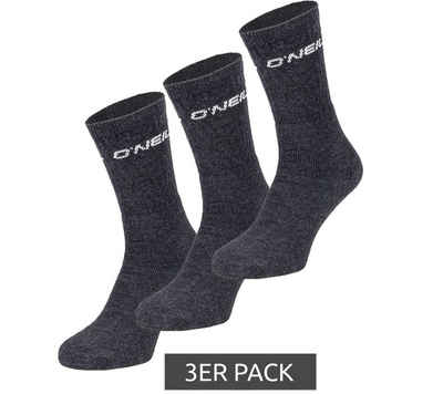 O'Neill Sportsocken 3er Pack O´NEILL Strümpfe Sport-Socken aus recycelter Baumwolle 770003 Tennis-Socken Anthrazit