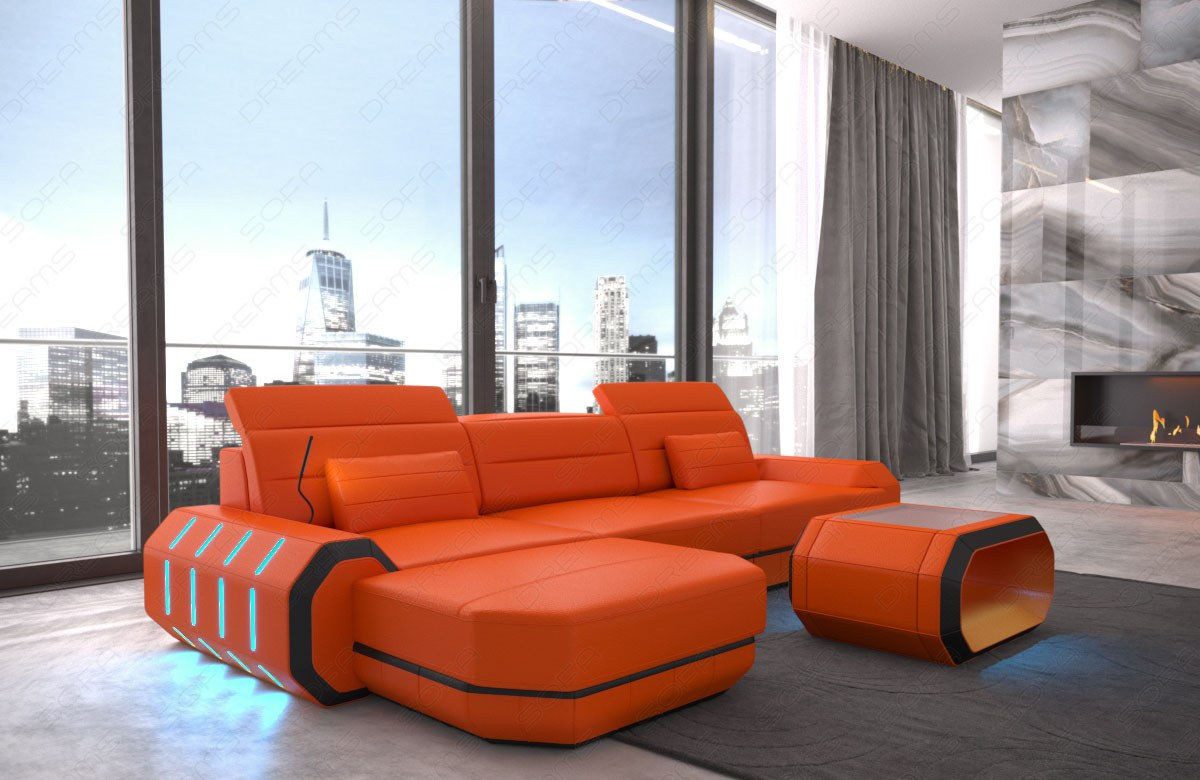 Sofa Dreams Ecksofa Ledersofa Roma L Form Mini, Designersofa
