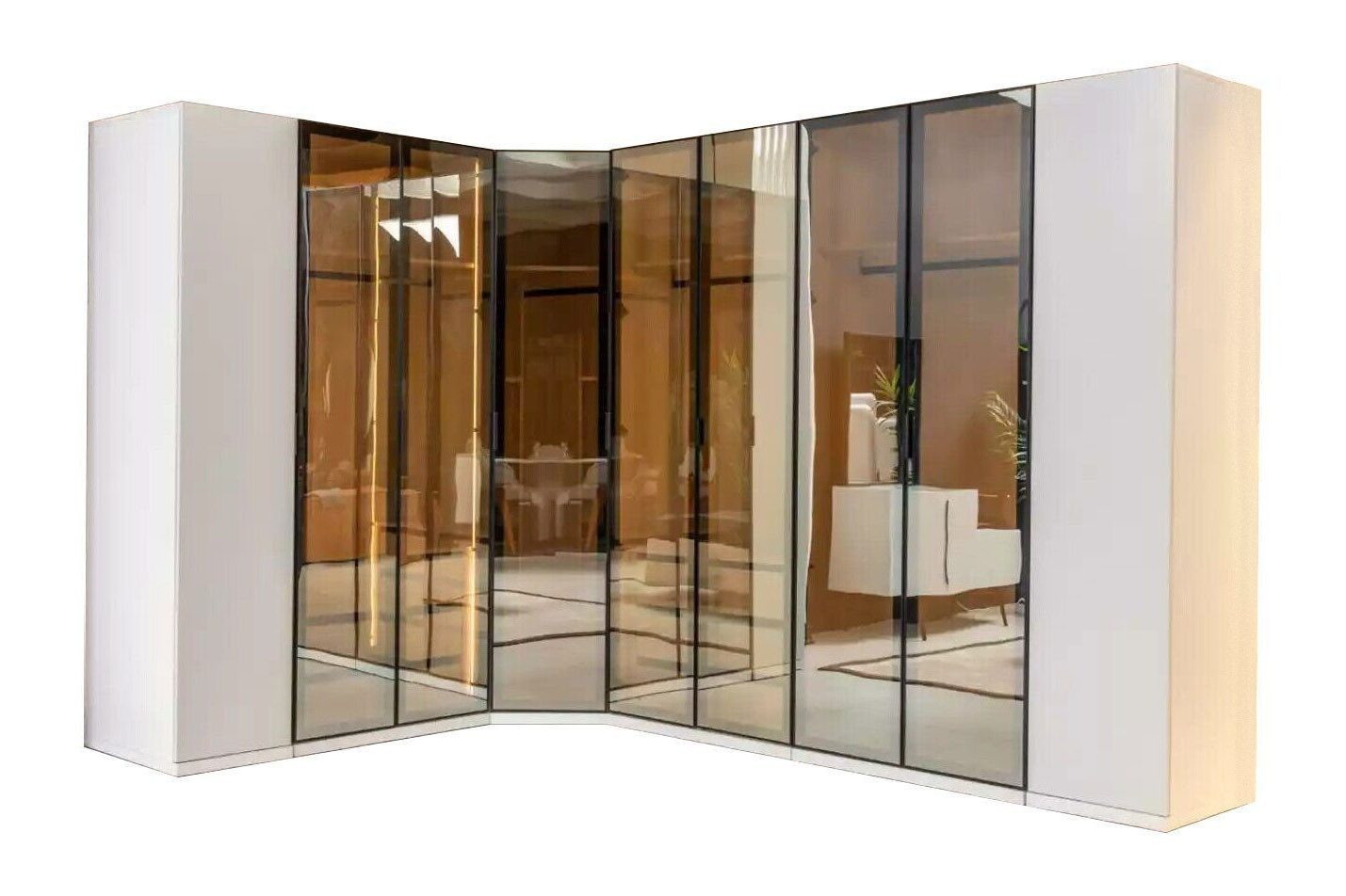 Xlmoebel Eckkleiderschrank Eckschrank aus Holz im modernen Design für stilvolle Räume (1-St., 1x Eckkleiderschrank) Hergestellt in Europa