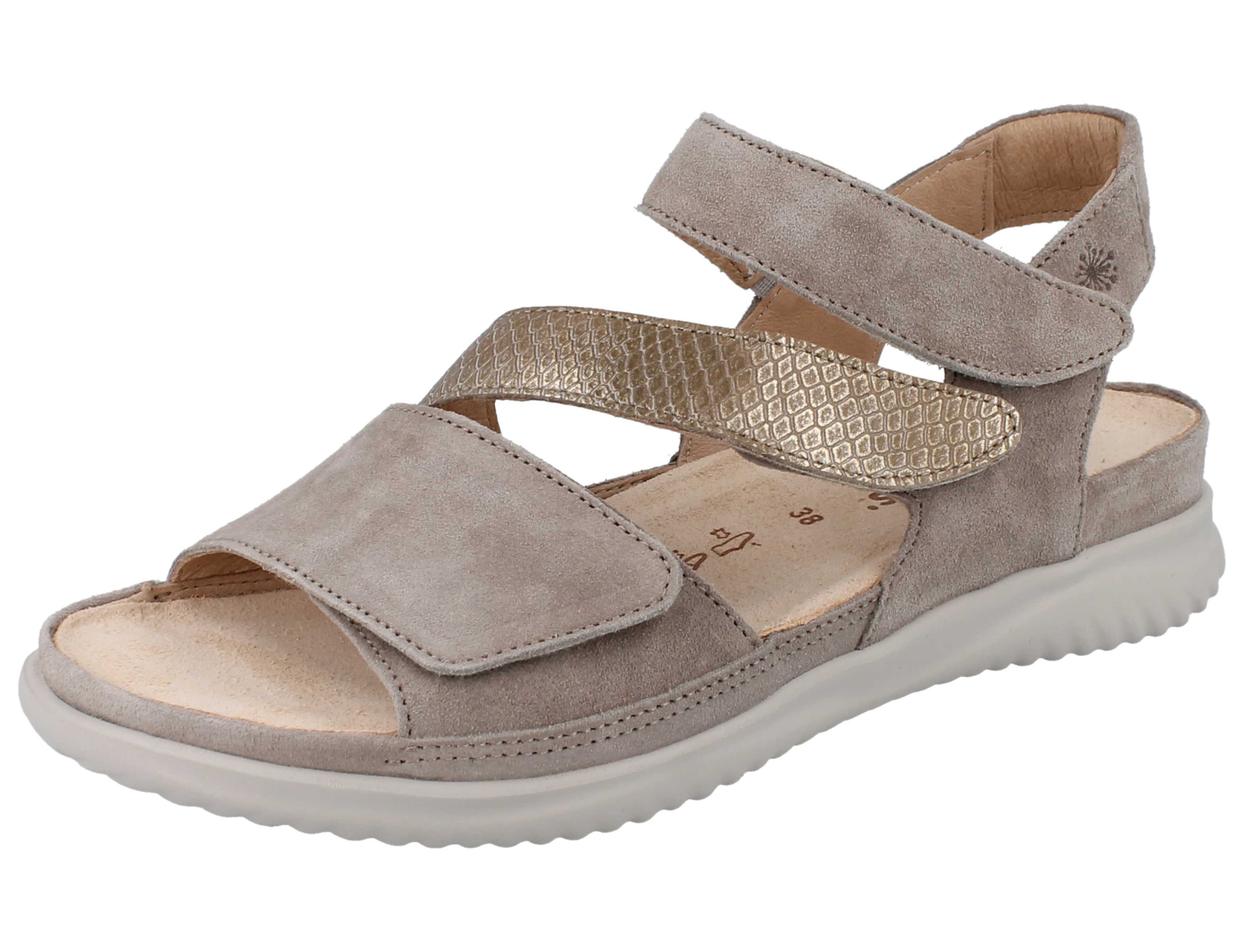 Hartjes HARTJES Breeze Damen Sandale beige gold Lederkombination - Größe: 40 Sandale Wechselfußbett