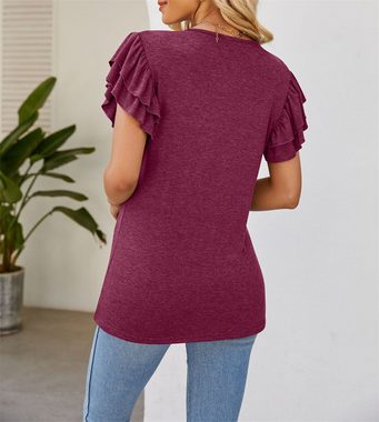 AFAZ New Trading UG One-Shoulder-Top Modische, lockere T-Shirt-Oberteile für Damen