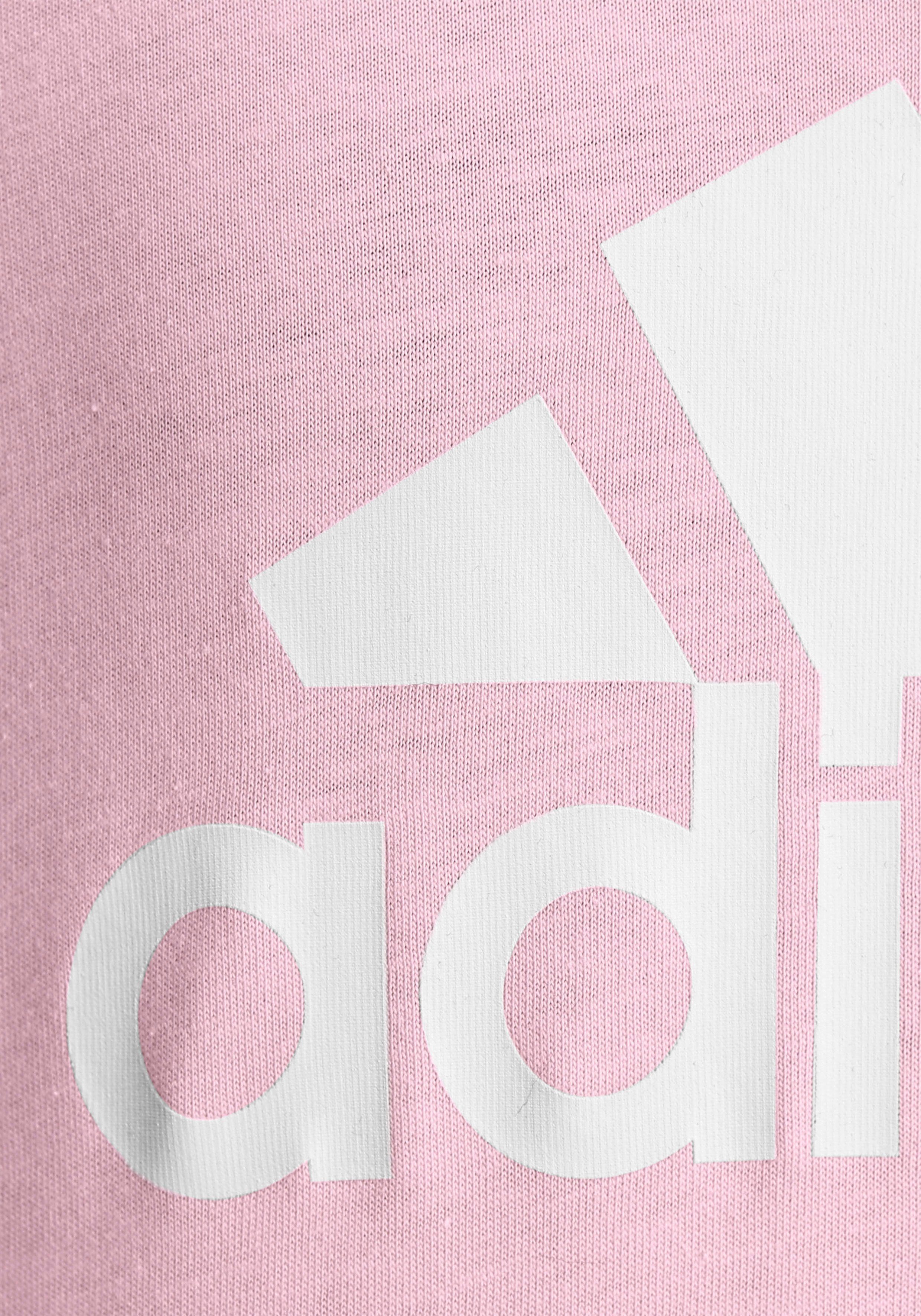 adidas Sportswear T-Shirt ESSENTIALS Pink Clear LOGO / COTTON White BIG