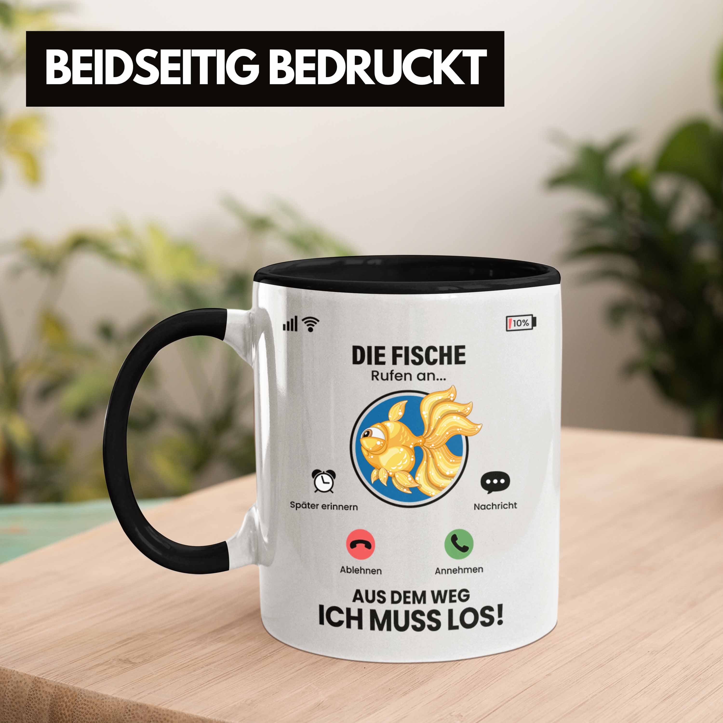 Die Geschen Züchter Trendation Tasse für An Rufen Fische Tasse Fische Schwarz Besitzer Geschenk