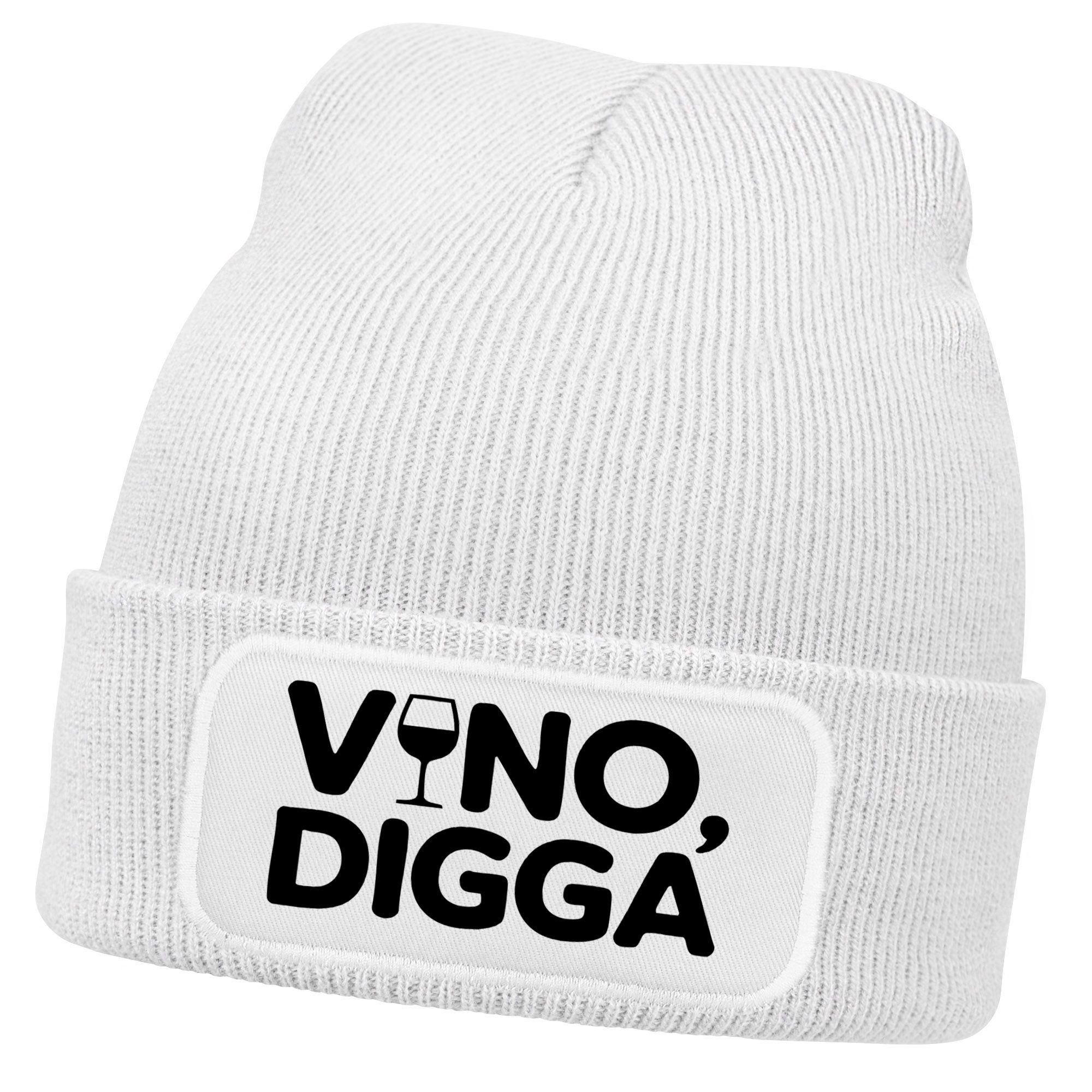 Strickmütze Damen Beanie mit Patch Strickmütze mit Spruch Aufdruck Lustig