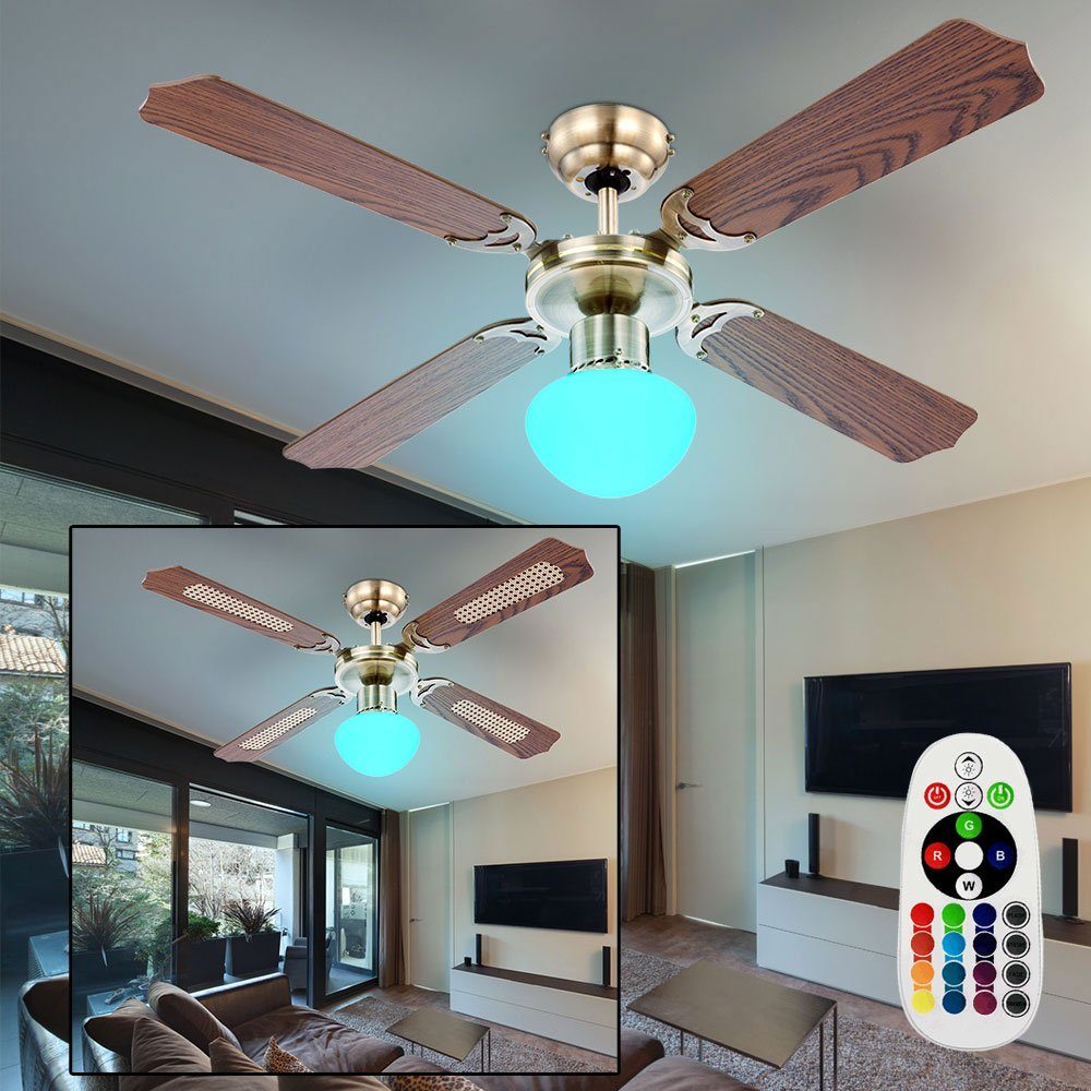 etc-shop Deckenventilator, LED RGB Design Ventilator Lüfter Fernbedienung Abkühlung Sommer