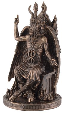 Vogler direct Gmbh Dekofigur Baphomet Gottheit auf Thron - by Veronese, von Hand bronziert, LxBxH: ca. 14x14x24cm