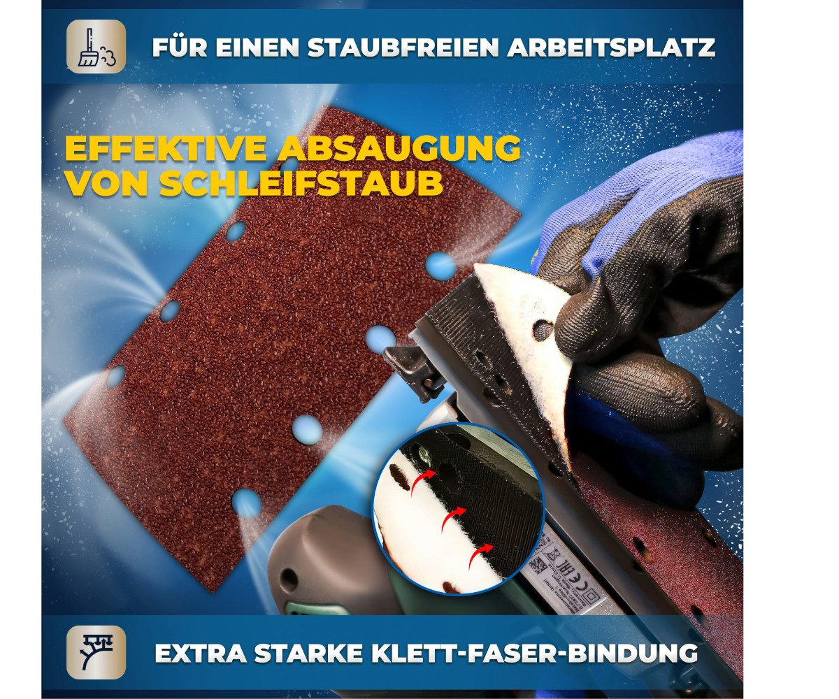 S&R Schleifpapier Klett Schleifpapier Profi Set 93 mm x 185 mm, für Schleifmaschine, (Set, 35 St., 5 x P40, 5 x P60, 5 x P80, 10 x P120, 10 x P240), für Metalle – Bild 4 von 5