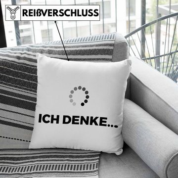 Trendation Dekokissen Trendation - Lustiges Kissen mit Spruch Ich Denke Geschenk für Jungs Mädchen Frauen Männer Kissen mit Füllung 40x40 cm