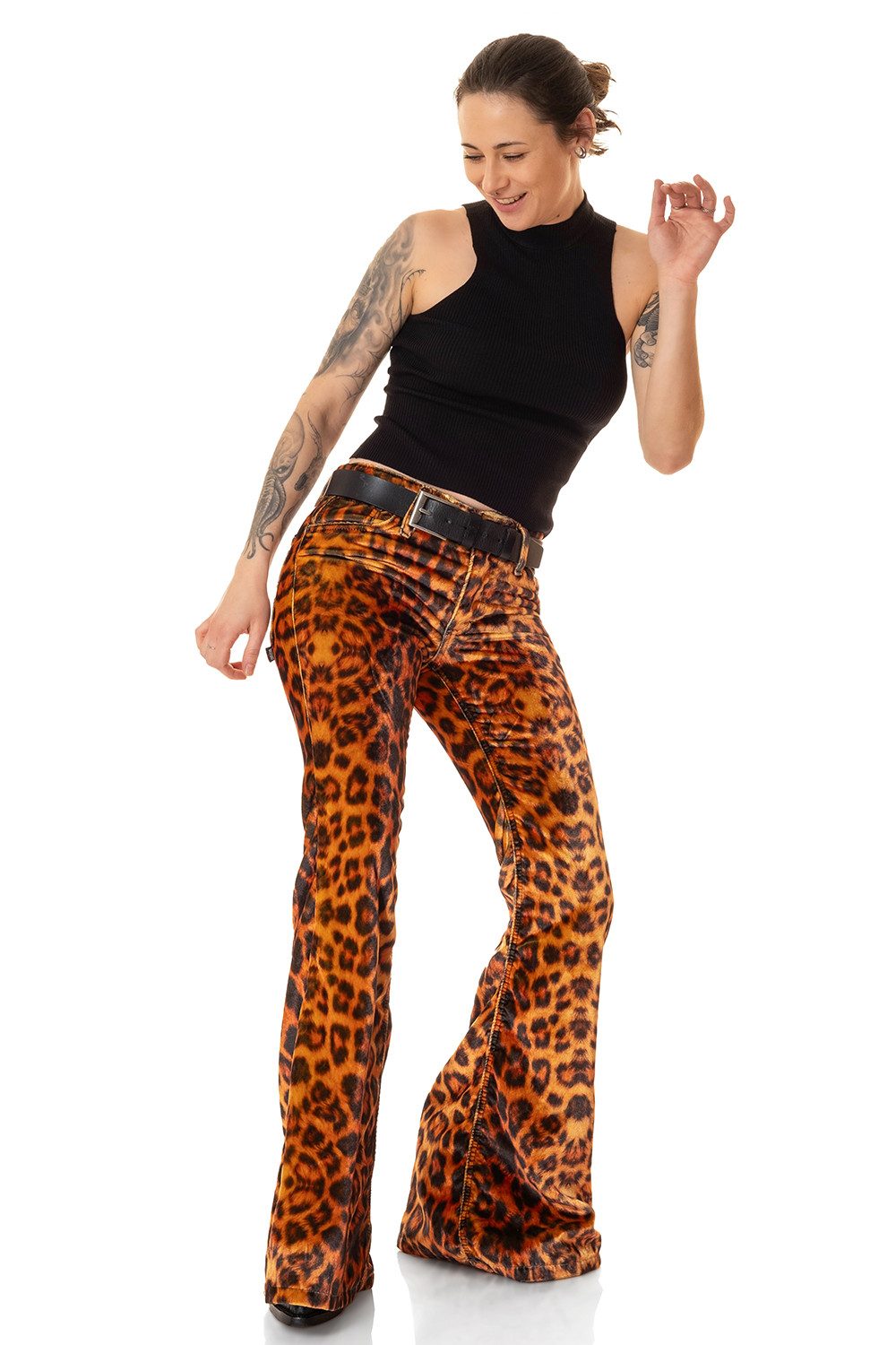 Comycom Schlaghose Damen LEO ANIMAL STAR