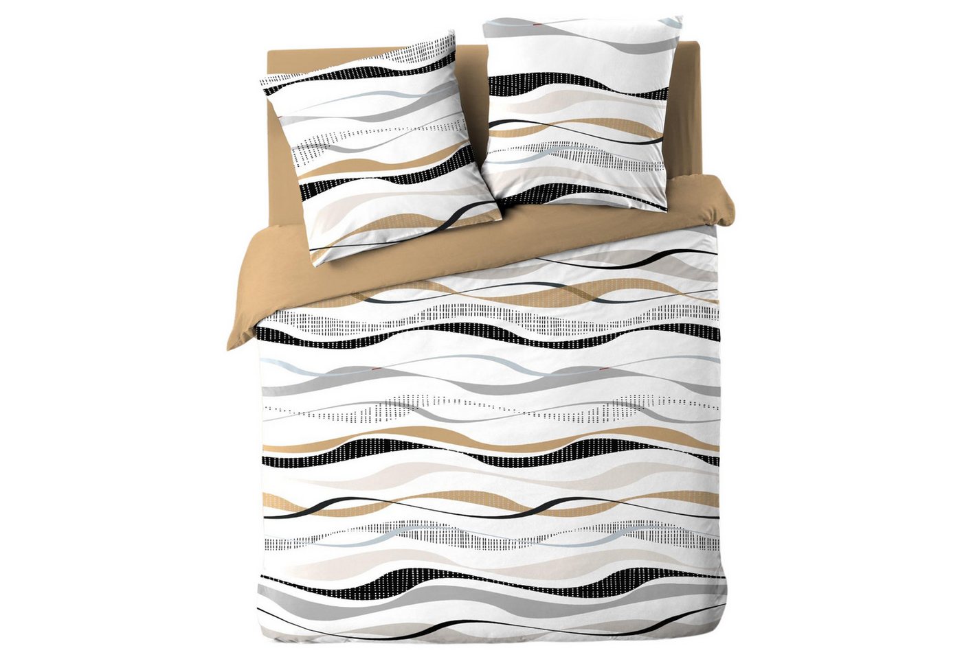 Douceur d'intérieur Bettwäsche Bettwäsche, NATURA, 240 x 220 cm, 3-teilig, Polyester, angenehmes Material