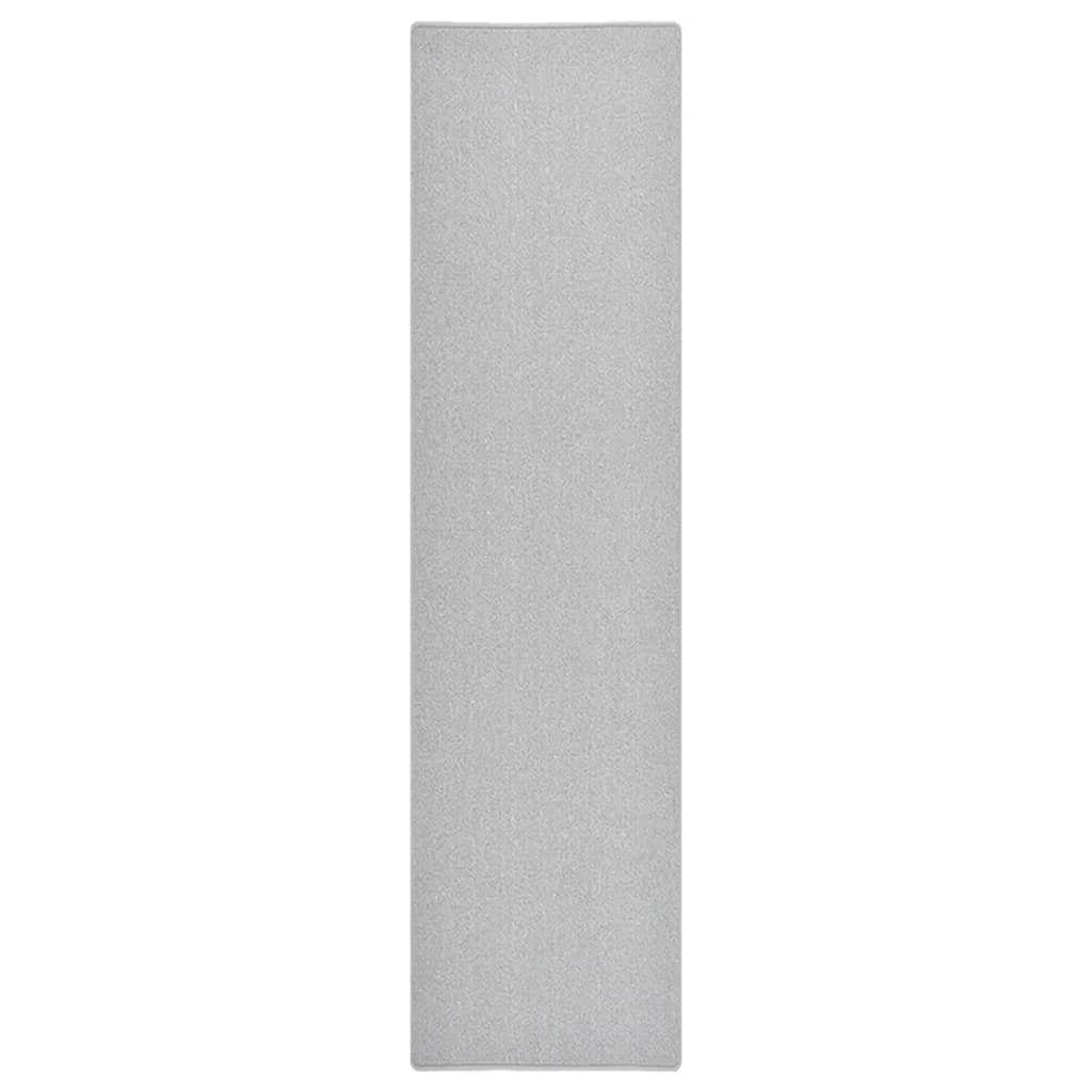 vidaXL Teppich Teppichläufer Hellgrau 80x300 cm, Rechteckig, Höhe: 0.3 mm