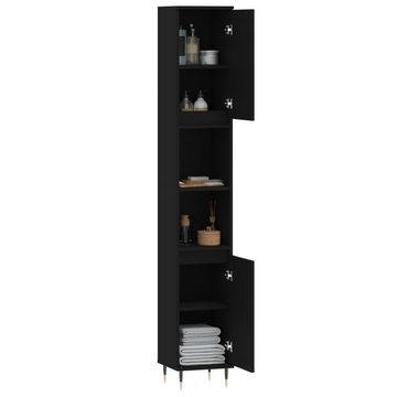 vidaXL Badezimmerspiegelschrank Badschrank Schwarz 30x30x190 cm Holzwerkstoff (1-St)