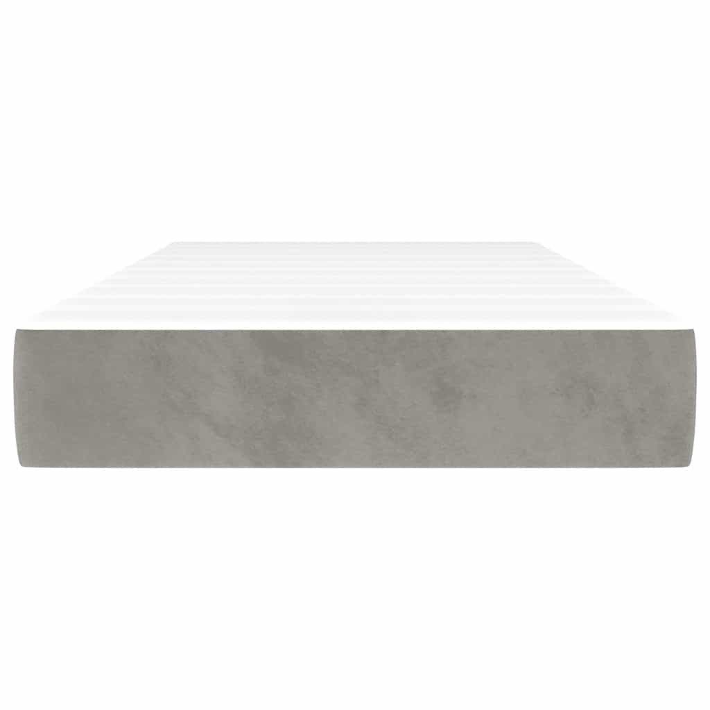 Boxspringmatratze Taschenfederkernmatratze Hellgrau 80x210x20 cm Samt, günstig online kaufen