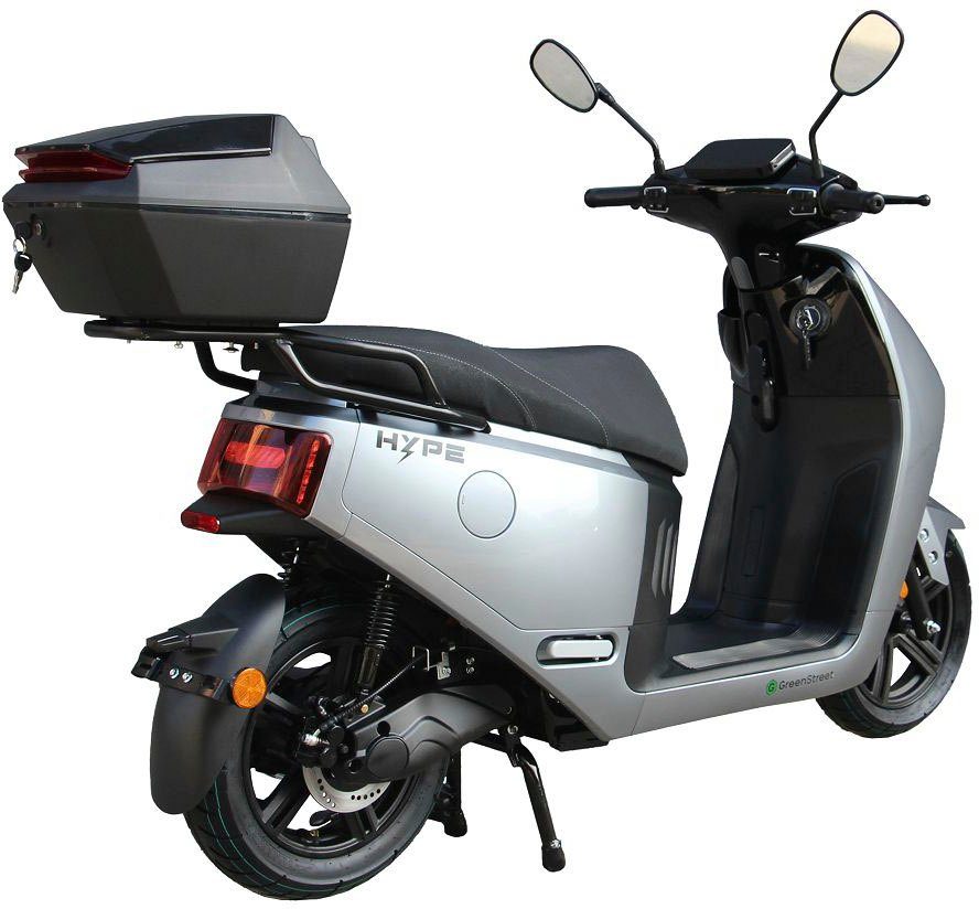 GreenStreet E-Motorroller km/h Topcase 3000 85 km/h, W 85 inkl. Topcase, HYPE Inkl