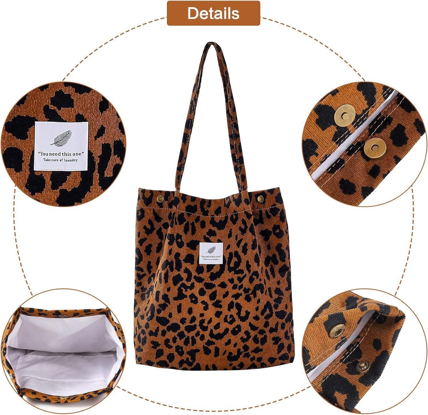 Coonoor Schultertasche Damen Grosse Kapazität Canvas Tasche Tote Handtasche