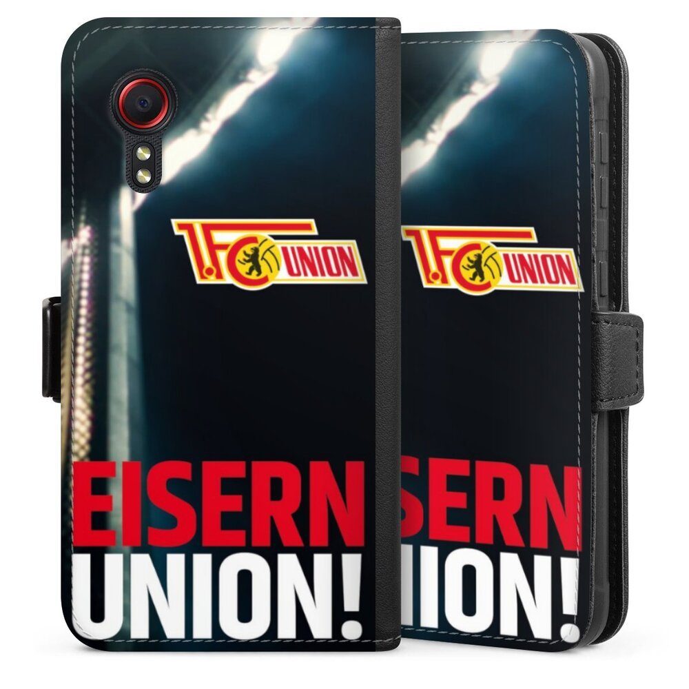 DeinDesign Handyhülle Fanartikel 1. FC Union Berlin Fußball Eisern Union Typo, Samsung Galaxy XCover 5 EE Hülle Handy Flip Case Wallet Cover