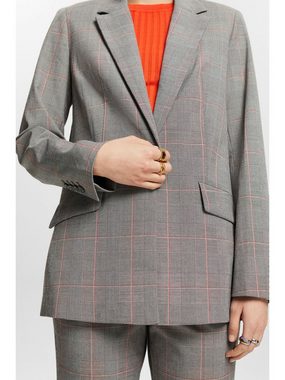 Esprit Kurzblazer Einreihiger Blazer im Karodesign