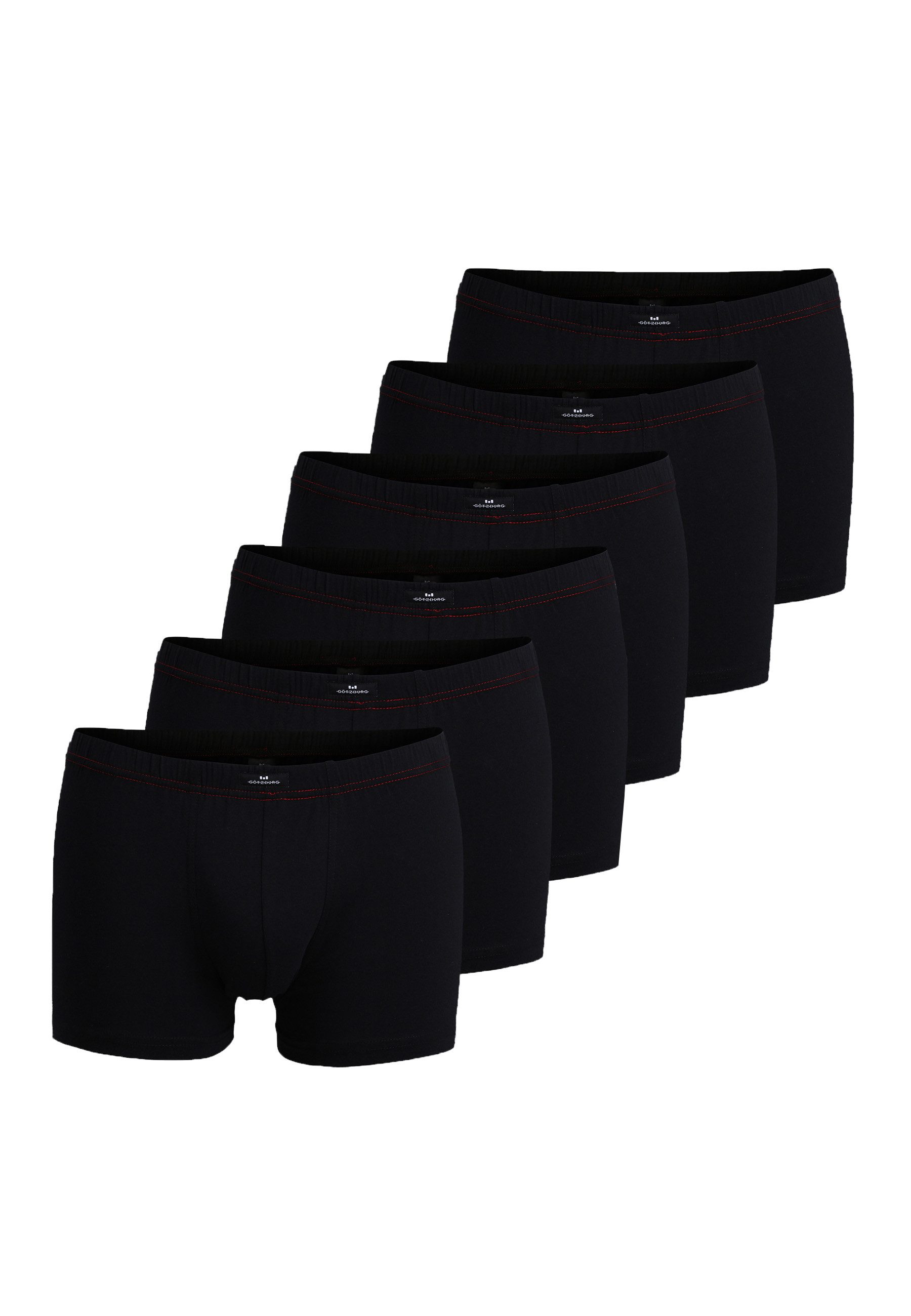 GÖTZBURG Boxershorts GÖTZBURG Herren Pants schwarz uni 6er Pack (6-St) günstig online kaufen