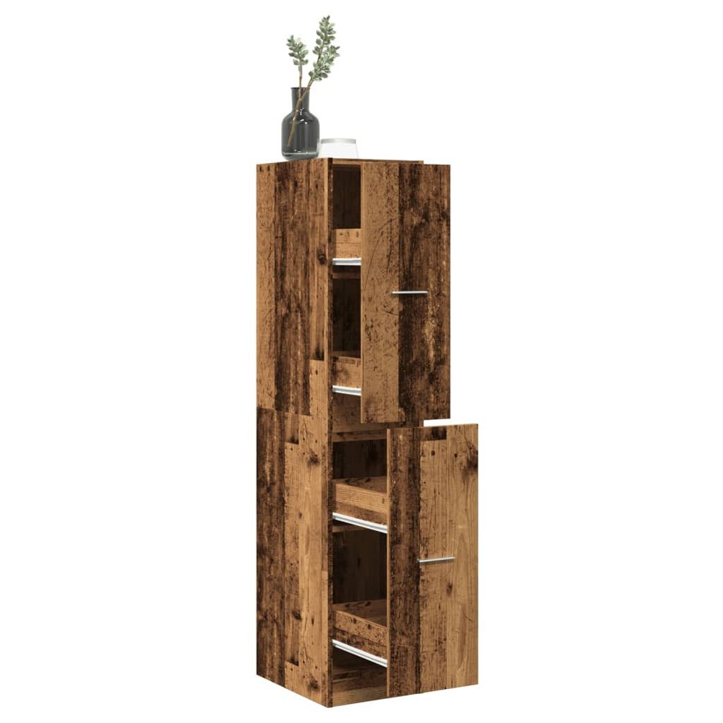 vidaXL Apothekerschrank 30 x 41 x 1445 cm Apothekerschrank Altholz-Optik 30x41x144,5 cm Spanpl