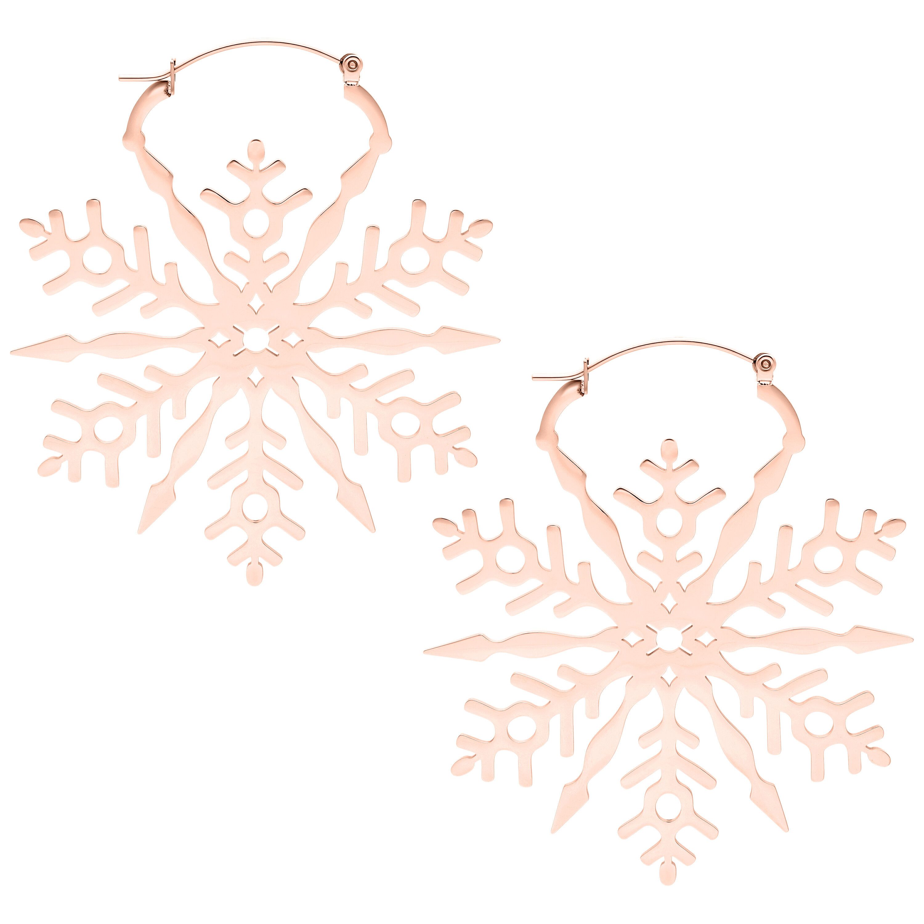 Paar Ohrhänger Snowflake Hoops