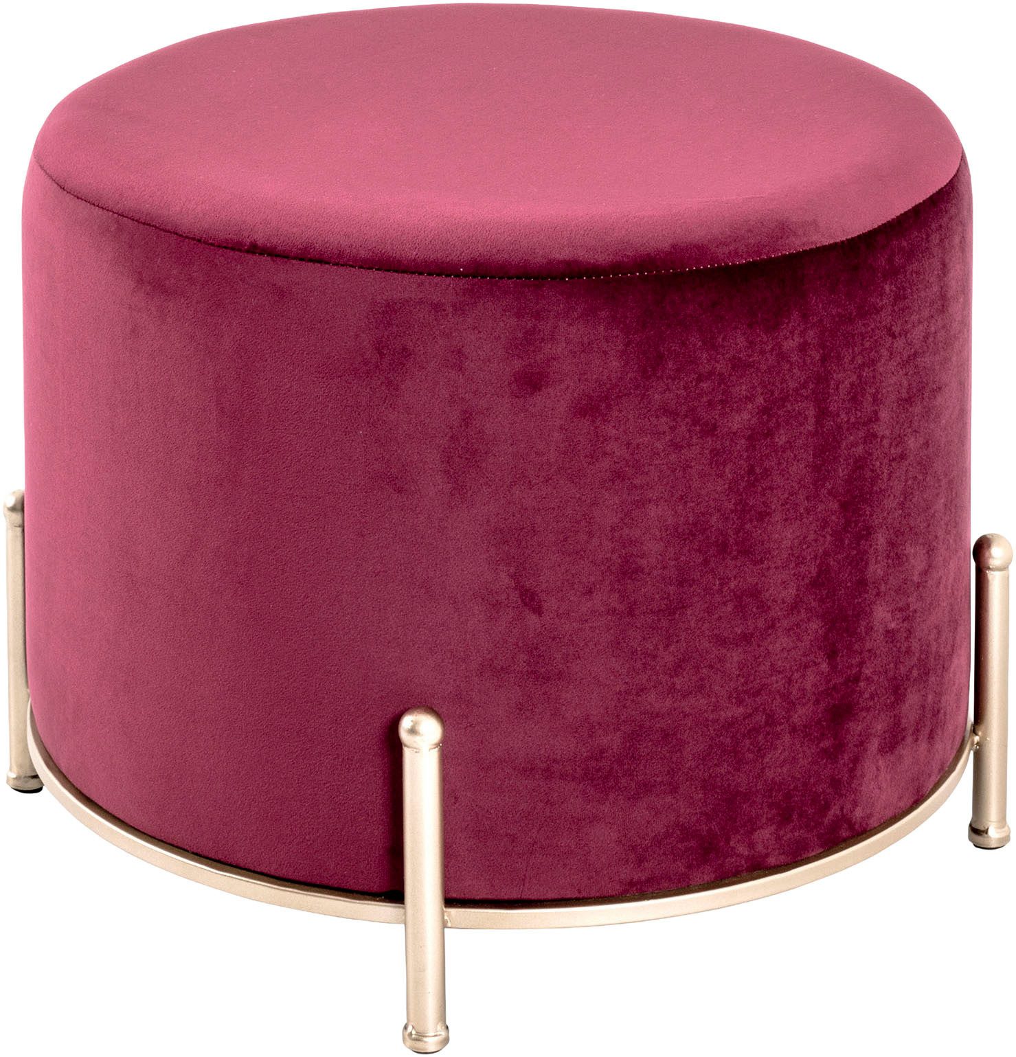 HAKU Hocker Pouf, Schemel, Stockerl, rund - aus Textil Rot - Ø/H 48/40 cm