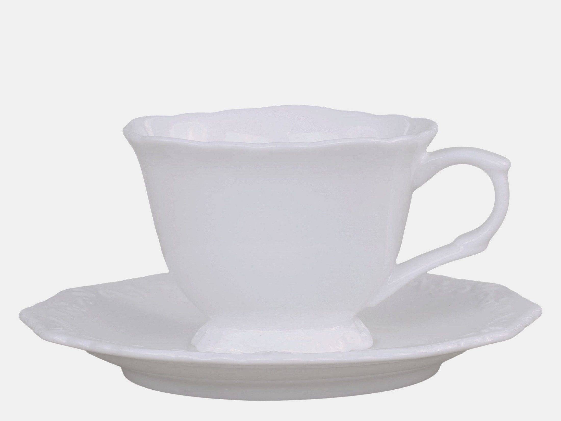 Chic Antique Tasse Chic Antique Tasse Kaffeetasse mit Unterteller Provence Porzellan, Porzellan