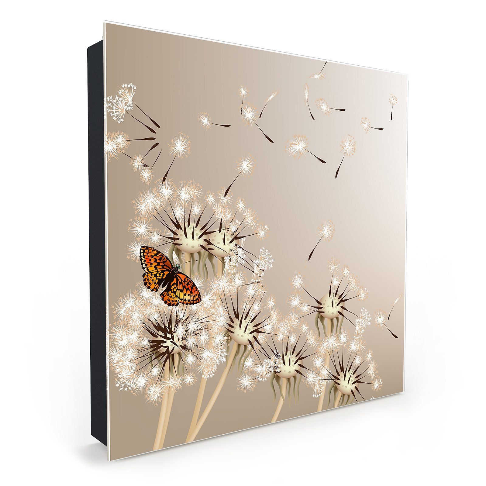 Primedeco Schlüsselkasten Magnetpinnwand mit Glasfront Löwenzahn und Schmet günstig online kaufen