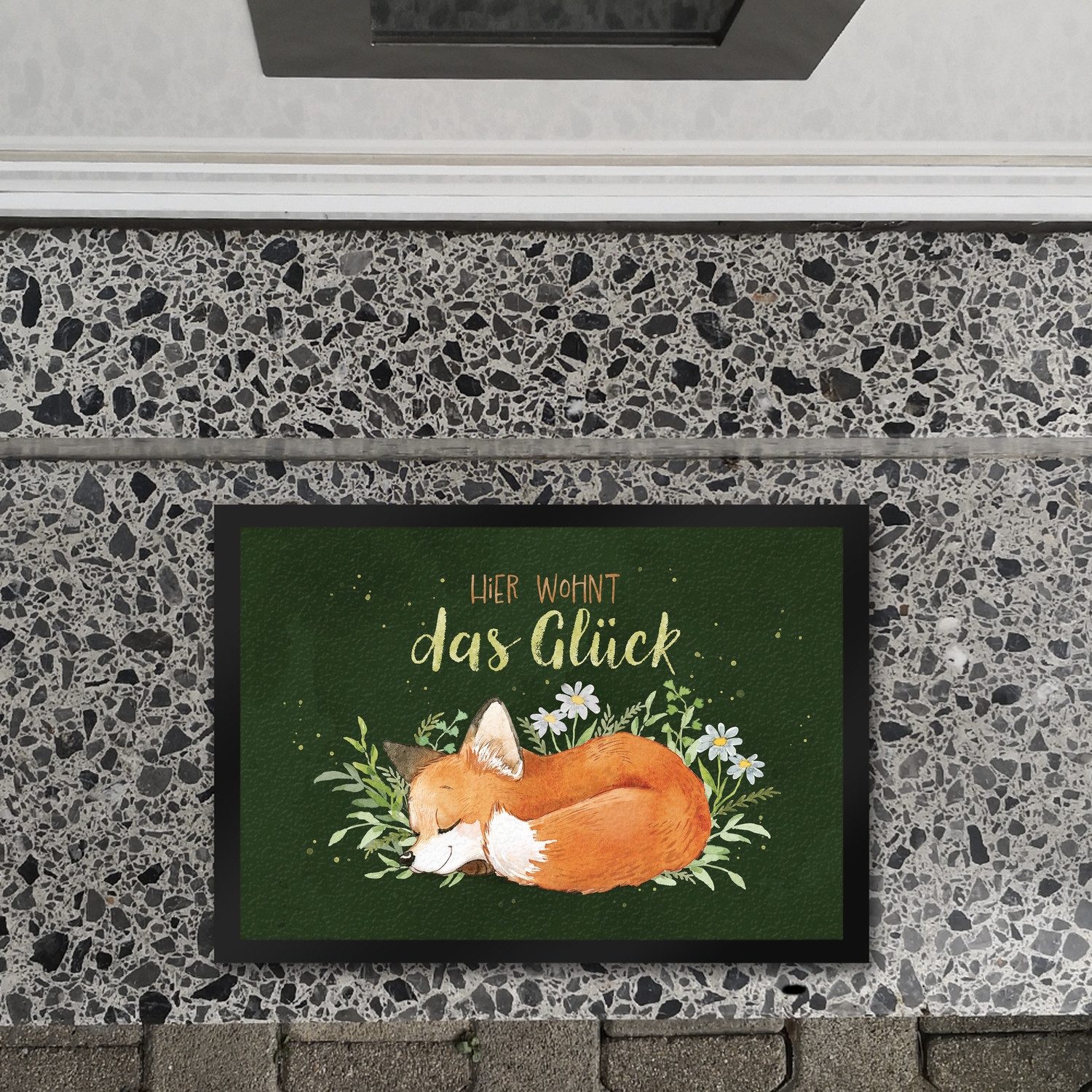 speecheese Fußmatte Hier wohnt das Glück Fußmatte in 35x50 cm mit Fuchs im günstig online kaufen
