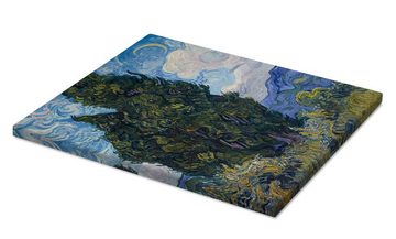 Posterlounge Leinwandbild Vincent van Gogh, Zypressen, Wohnzimmer Mediterran Malerei