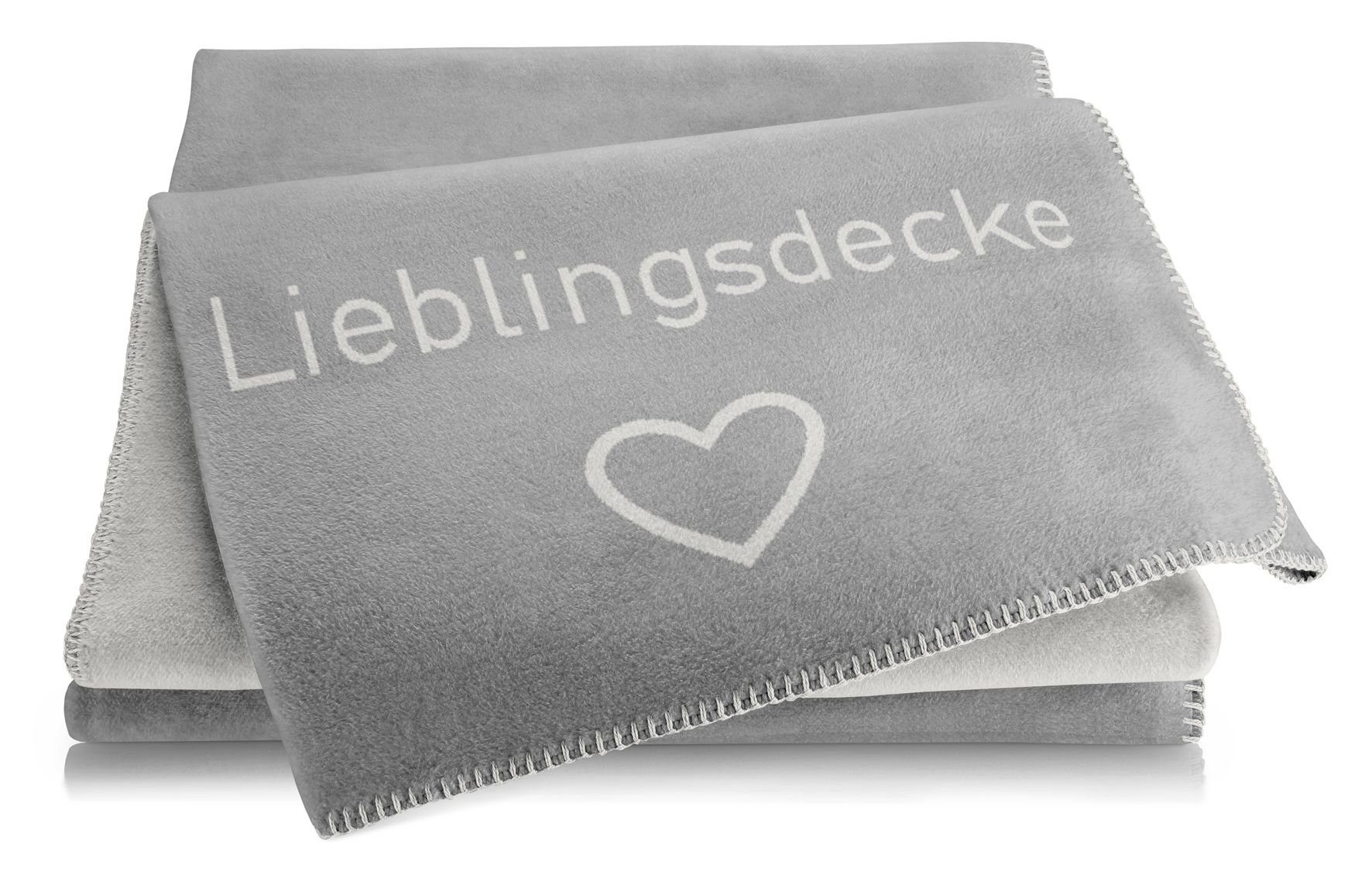 Wohndecke Biederlack Decke LIEBLINGSDECKE grau (LB 200x150 cm) LB 200x150 cm, Biederlack
